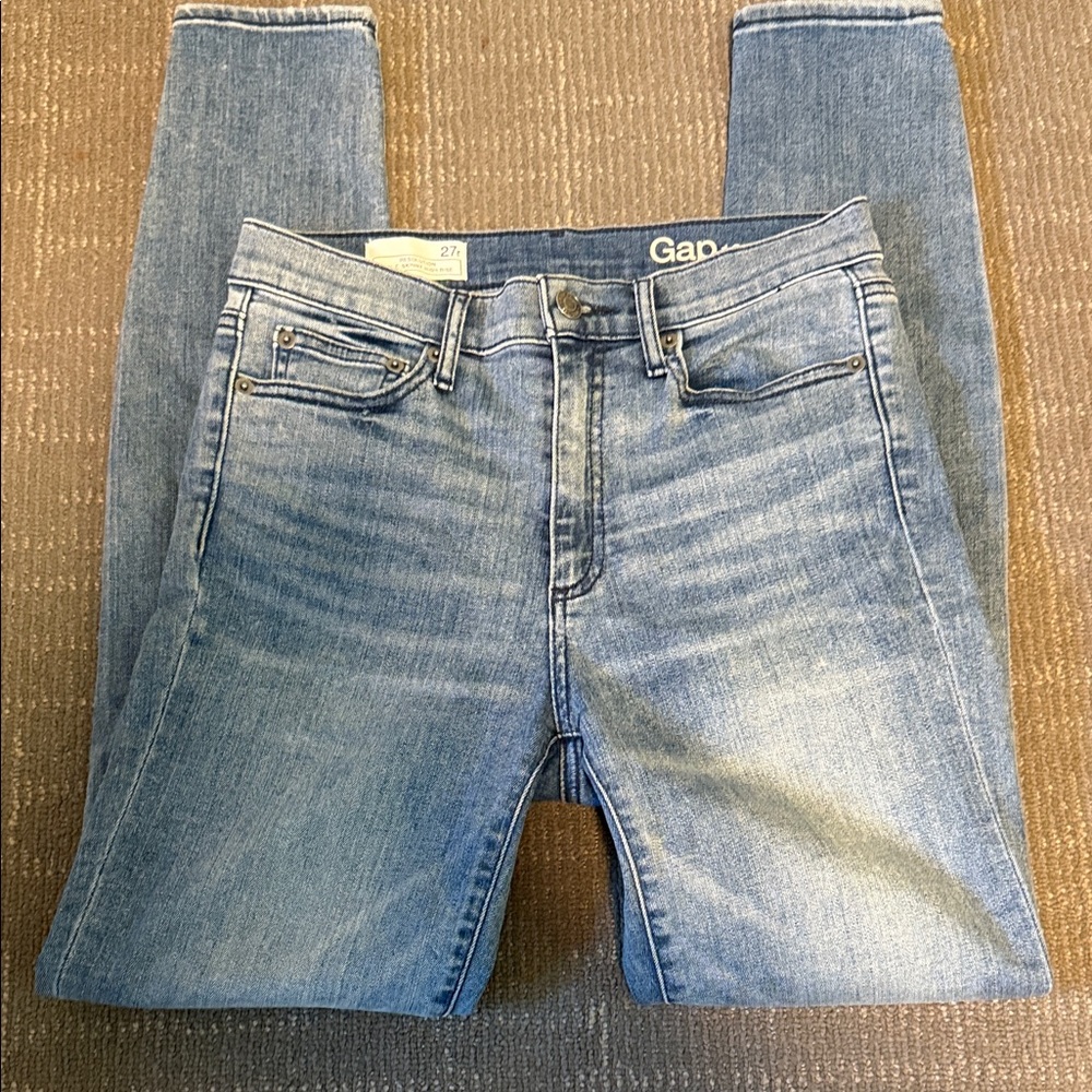 GAP Resolution True Skinny High Rise  Blue Denim Jeans